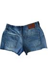 Elena Yırtık Detay Kar Yıkama Jean Şort Mavi