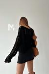 Lase Crop Oversize Kazak Siyah