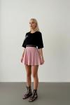 Adei Piliseli Yüksek Bel Etek Pembe