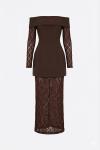 Amanda Gupur Detayli Elbise  Kahverengi