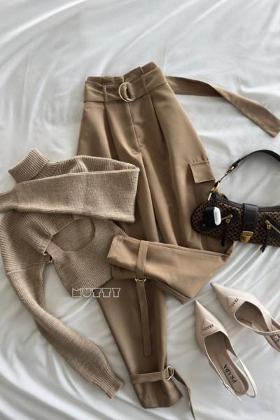 Amelia Carrot Fıt Kargo Pantolon Camel