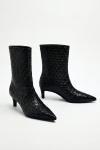 Botega Desen ince Topuk Bot Siyah