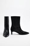 Botega Desen ince Topuk Bot Siyah