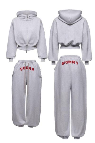 Bria Arka Ön Yazılı Eşofman Set Gri