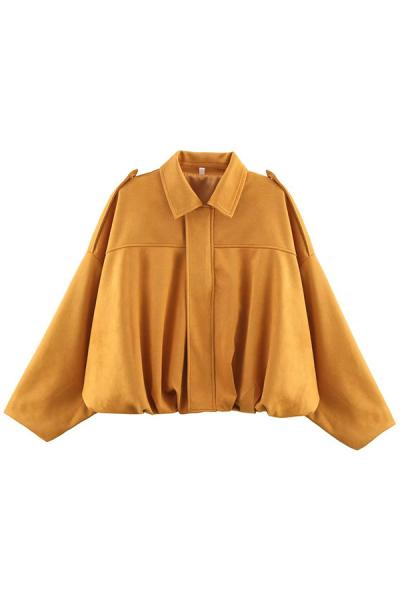 Caris Oversize Süet Ceket Camel