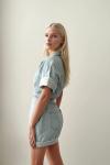 Deny Kuşaklı Şortlu Jean Tulum Mavi