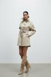 Elya Özel Tasarım Trench Tulum Haki Bej