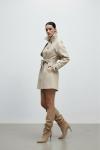 Elya Özel Tasarım Trench Tulum Haki Bej
