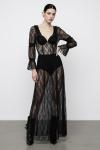 Gaby Dantelli Transparan Elbise  Siyah