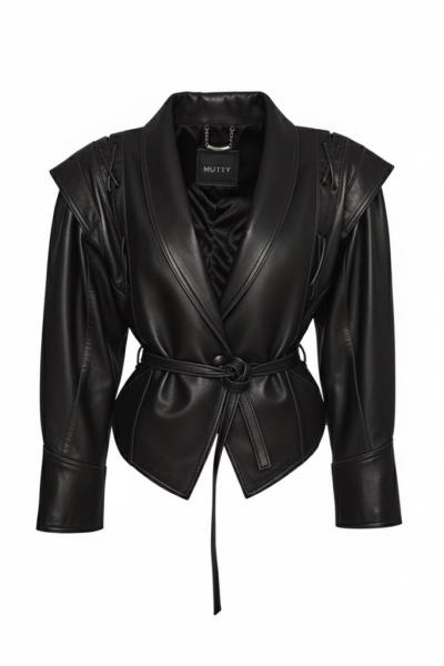 Irsa Tasarım Deri Ceket Siyah