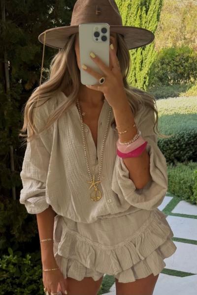 KOELN  Muslin Kumas Yazlik 2 li set Bej