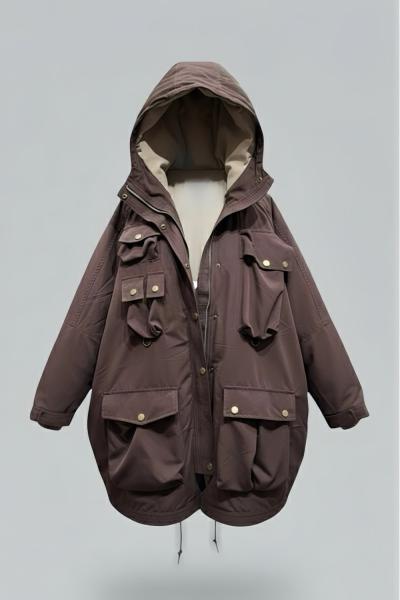 Kuba ithal Oversize Parka  Kahverengi