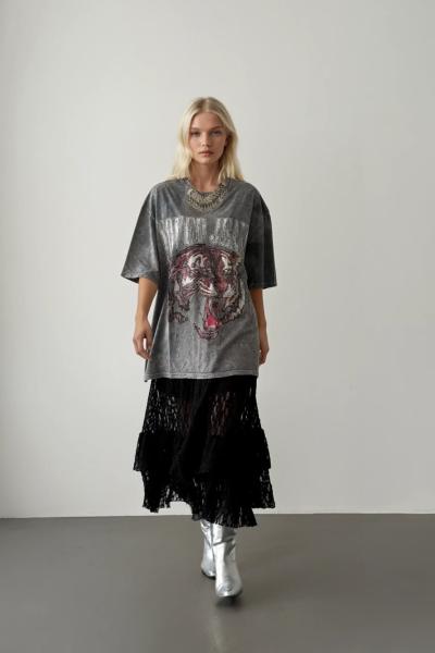 Layan Maksi Boy Dantel Etek Siyah