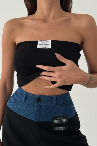 Lorena Gögüs Dolgulu Fitilli Straplez Siyah