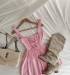 Lorisa Pamuk Poplin Sırtı Korseli Elbise Candy Açık Pembe Açık Pembe