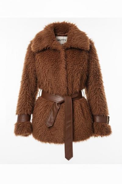 Lou Kemer Detaylı Tasarım Kürk Taba