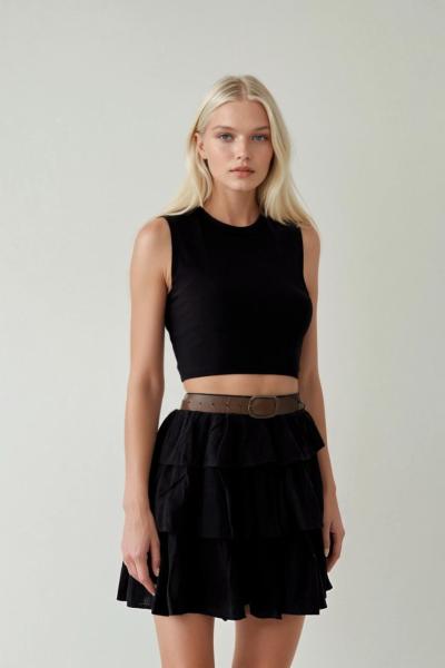 Marly Basıc Croptop Siyah