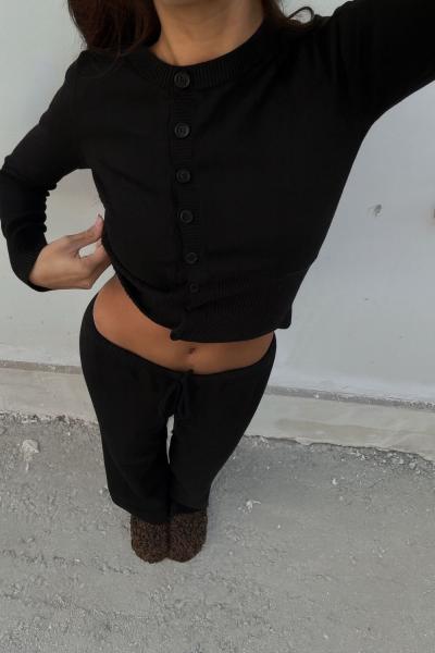 Nira Relax Mevsimlik Triko Takım Siyah