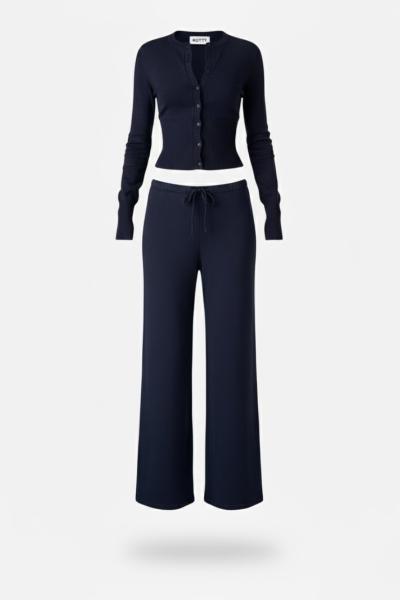 Nira Relax Mevsimlik Triko Takım Lacivert