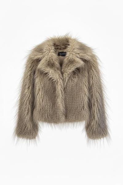 Nova Uzun Tüylü Kürk Ceket Vizon