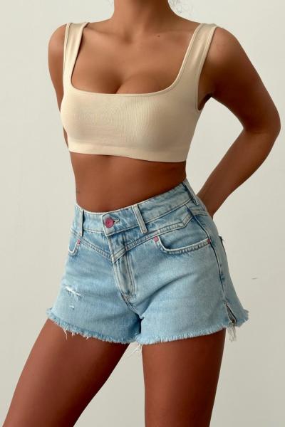 Ony İthal Jean Şort Açık Mavi