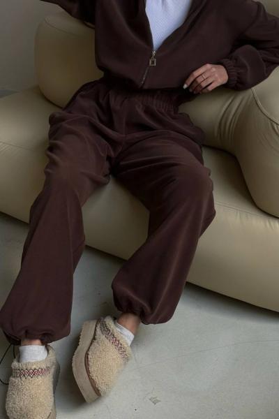 Ophel Fermuarlı Polar Tulum Kahverengi