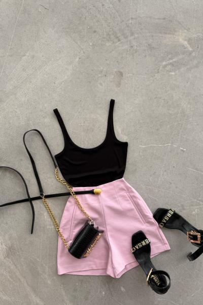 Orjinal Ürün Zr Premium Yüksek Bel Şort  Pembe