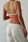 Reagan Çizgili Triko Crop Turuncu