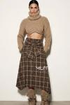 Retro Oduncu Etek  Kahverengi