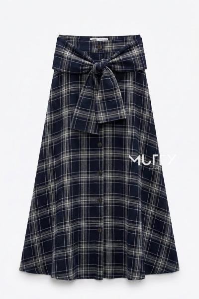 Retro Oduncu Etek  Lacivert