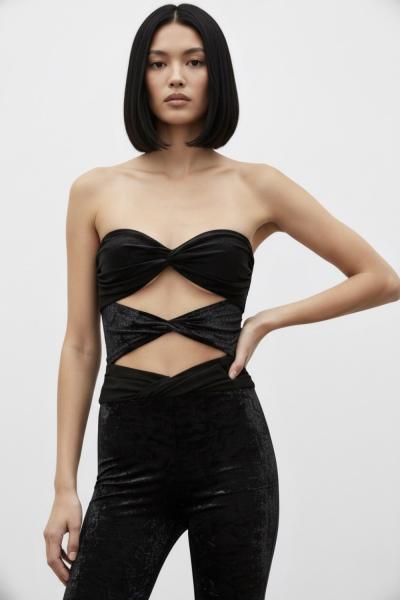 Romia Esnek Kadife Tulum Siyah