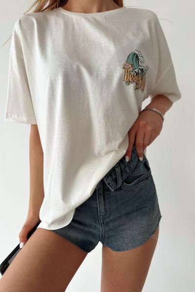 Sity Bel Kıvrık İthal Yıkama Şort Plus Size Mavi