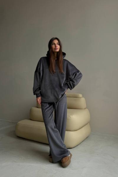 Süet Eşofman Takımı Antrasit