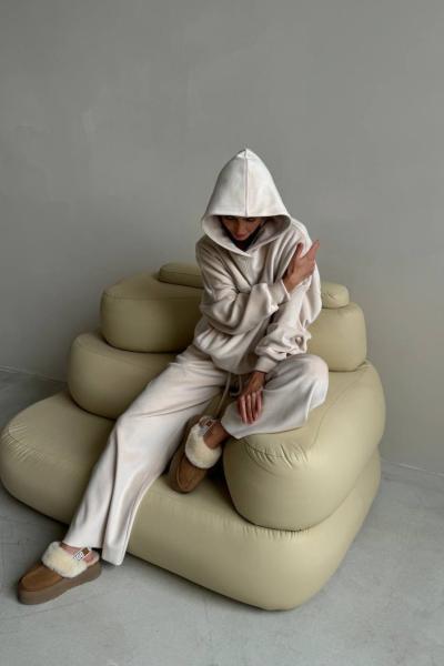 Süet Eşofman Takımı Bej