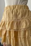 Taly İç Astarlı Keten Şort Etek Sarı