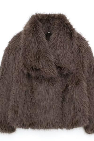 Zara Model Kürk Ceket  Kahverengi