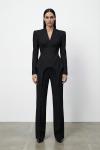 Donna korseli blazer pantolon set Siyah
