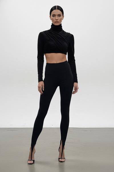 Lita Parmak Arası Yüksek Bel Toparlayıcı Tayt Siyah