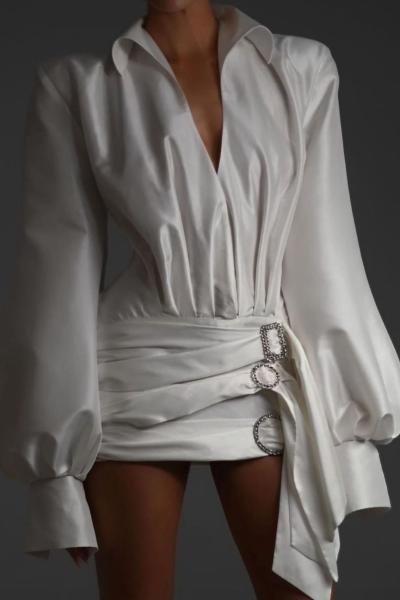 Marsilya Tasarım Mutty Elbise Beyaz