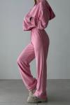 Prisca Yıkamalı Relax Eşofman Takımı Pembe