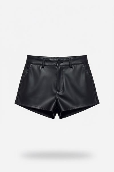 Sara Yumuşak Dokulu Deri Etek  Siyah