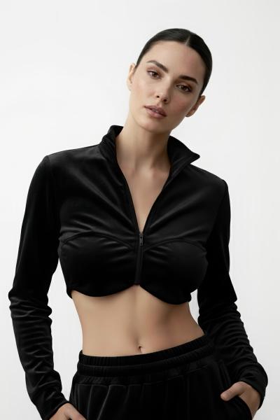 Valeri Gloplu Kadife Takım Siyah