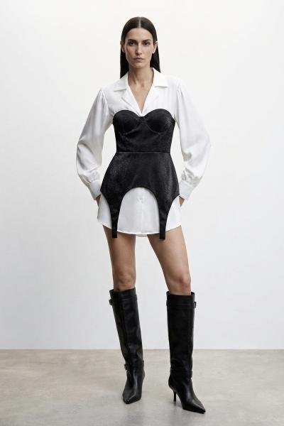 Vienna korseli gömlek elbise  Siyah