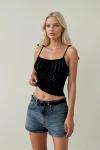 Monica Omuz Bağlamalı Lase Croptop  Siyah