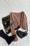 Soldier Kamuflaj Kargo Denim Etek  neon Yeşil