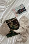 Soldier Kamuflaj Kargo Denim Etek  neon Yeşil