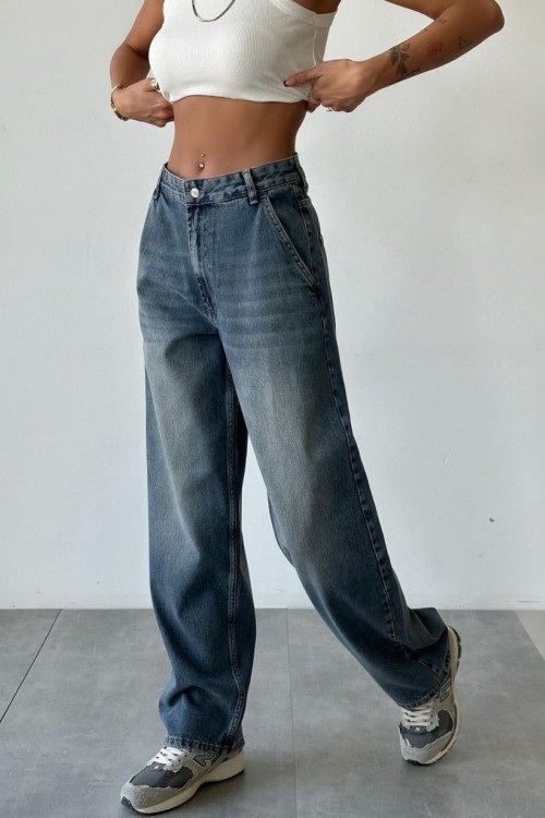 Kenia Relaxed Fıt Jean Pantolon Mavi