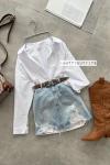 Nancy Yırtıklı Denim Etek Mavi