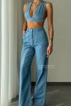 MIAMI İnce Pamuk Denim Takım  Mavi