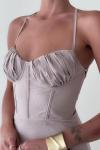 Yulian Poplin Maxi Elbise  Bej